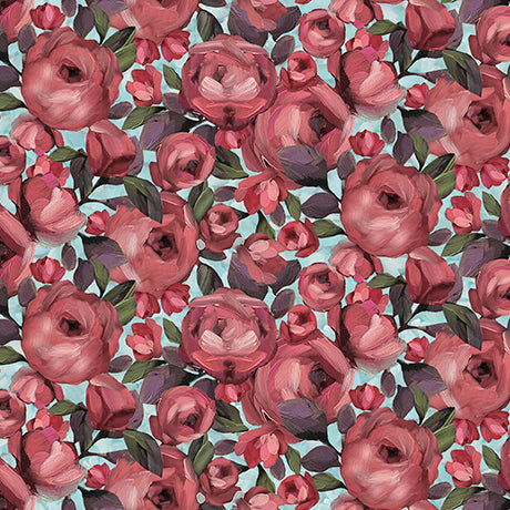 Daisies and the Chickadees - Aqua Rose Ranunculus - 2600 32343 QR