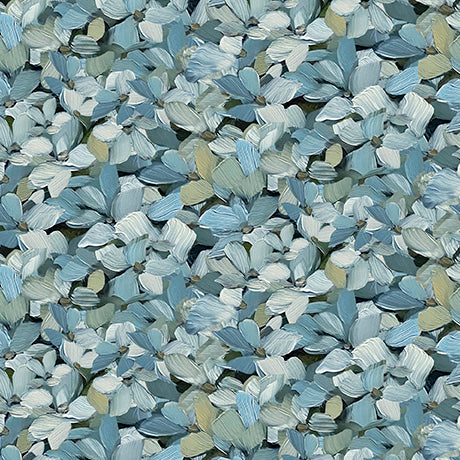 Daisies and the Chickadees - Dusty Blue Hydrangea Petals - 2600 32344 B