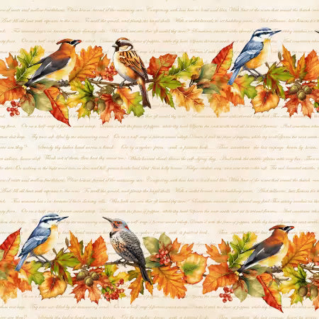 Oak & Berries - Border Stripe Multi - 3655-44