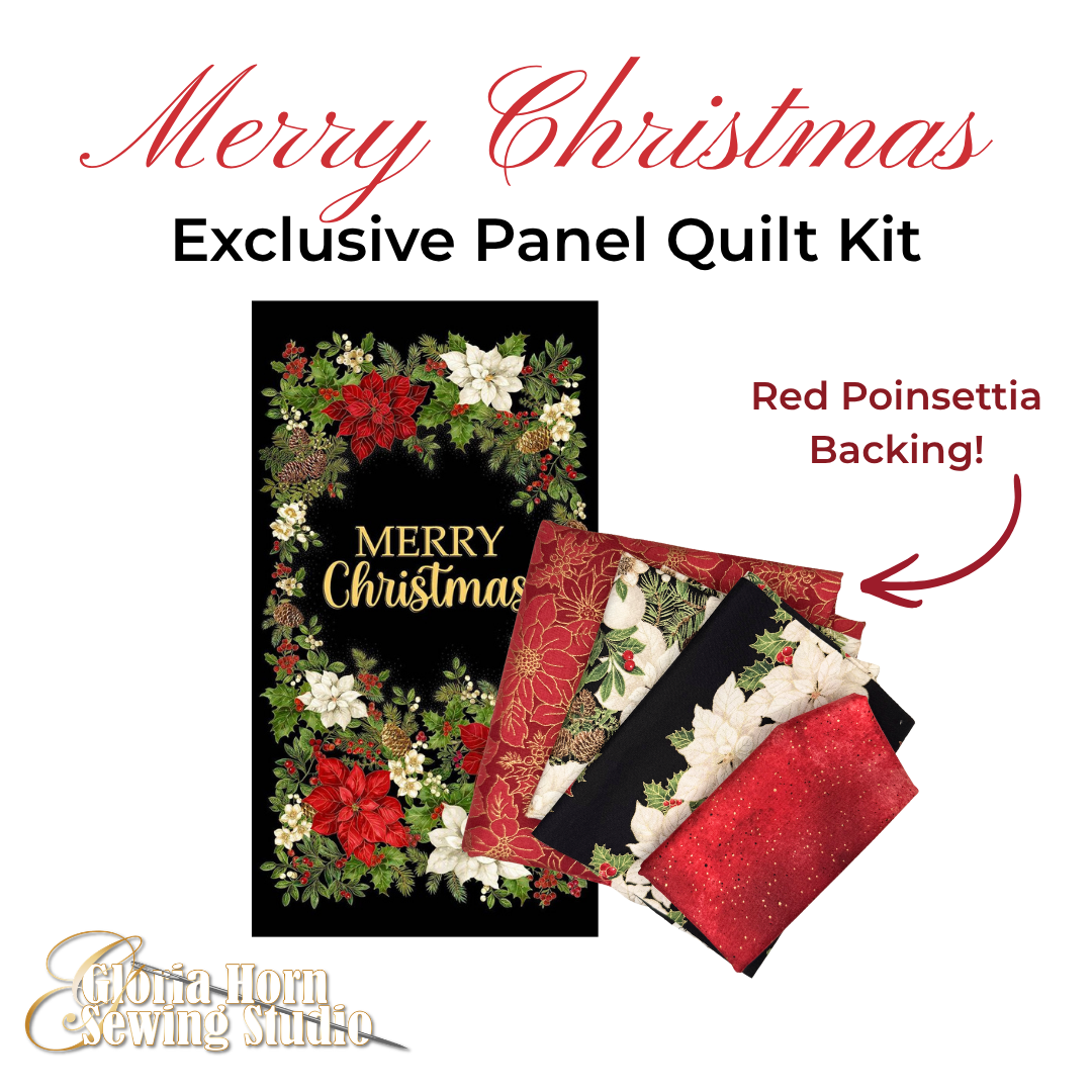 Merry Christmas - Gloria's Exclusive Panel Quilt Kit w/ Various Backings