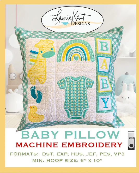 Baby Pillow Machine Embroidery - Laurie Kent Designs