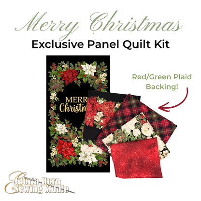 Merry Christmas - Gloria's Exclusive Panel Quilt Kit w/ Various Backings