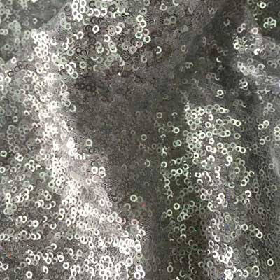 Silver Sequin Fabric - 1 Yard Cut