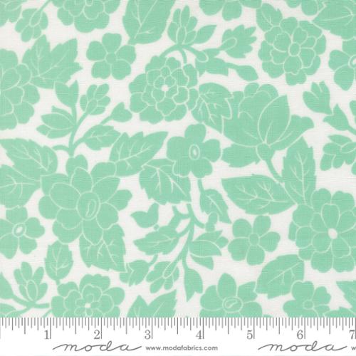 Bloomsberry - London Damask Floral White Aqua - 55351 11