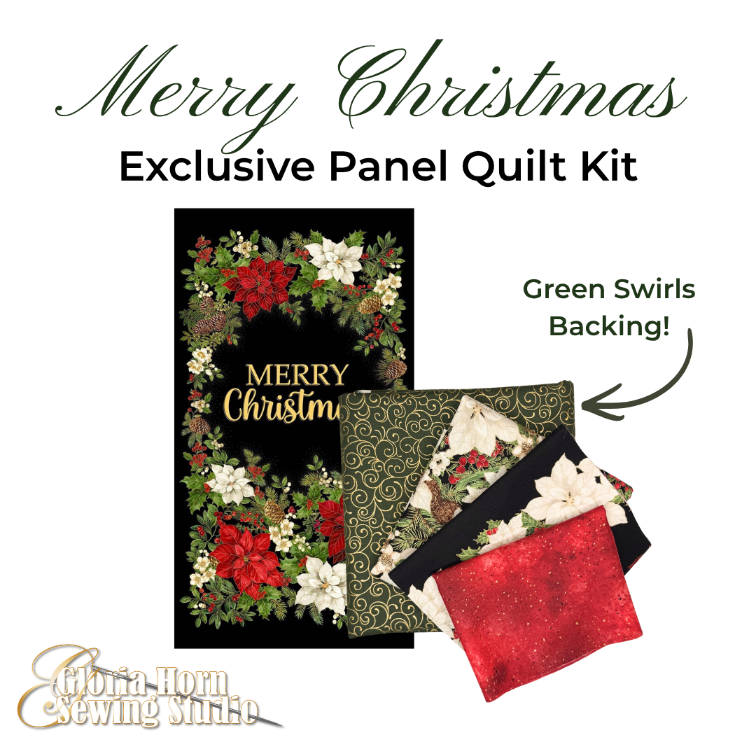 Merry Christmas - Gloria's Exclusive Panel Quilt Kit w/ Various Backings