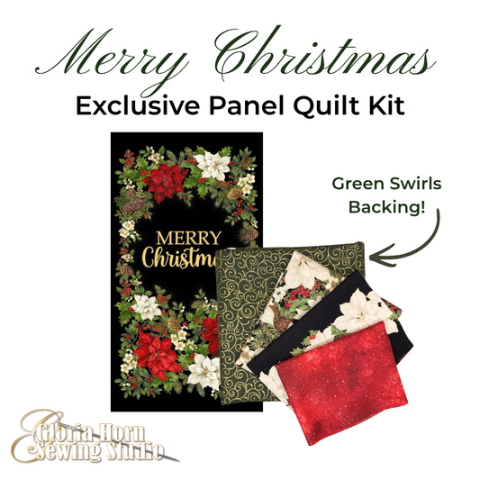 Merry Christmas - Gloria's Exclusive Panel Quilt Kit w/ Various Backings