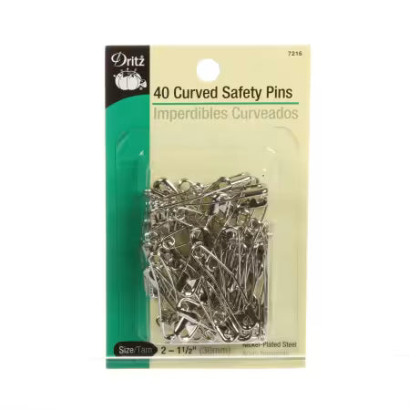 Curved Safety Pin - 1 1/2in - Size 2 - 40ct