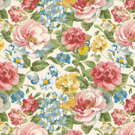 Blushing Meadow - Cream Packed Floral - 89303-237