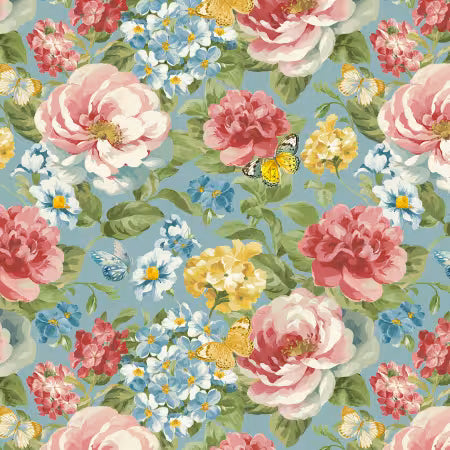Blushing Meadow - Blue Packed Floral - 89303-437
