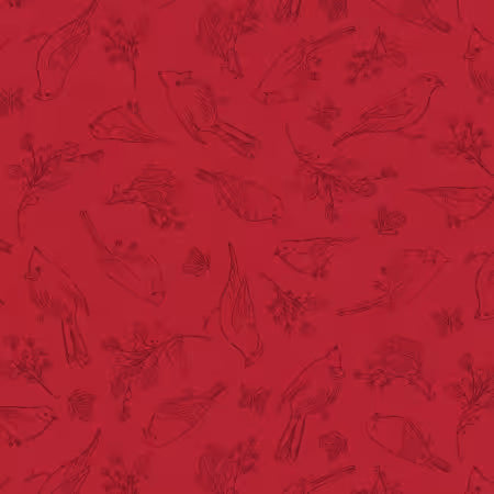 Unexpected Red - Red Fine Line Flock 8in repeat - 9277S-88