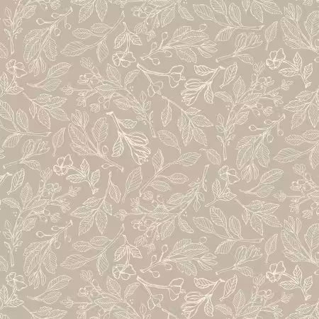 Unexpected Red - Taupe Fineline Floral 6in repeat - 9279S-33
