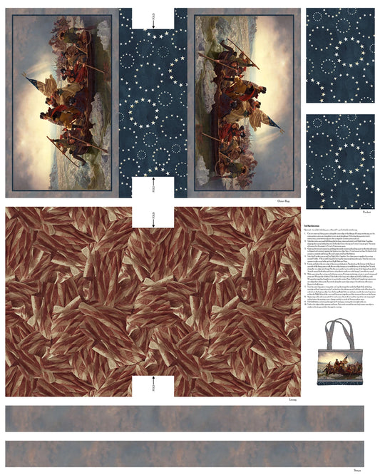 Washington's Crossing - Patriotic Tote Bag Panel - 9370PS-103