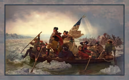 Washington's Crossing - Patriotic Painting Panel 27" - 9372PS-103