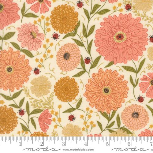 Ladybug Whimsy Metal - Zinnias Ladybugs Florals Eggshell - 48440 11M-MO