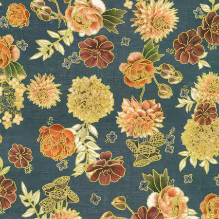 Hello Fall - Tossed Florals Denim - AWHDM2391867