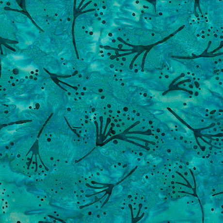 HudroHue - Dusty Teal Floral Sprigs - B1025-Q-QT