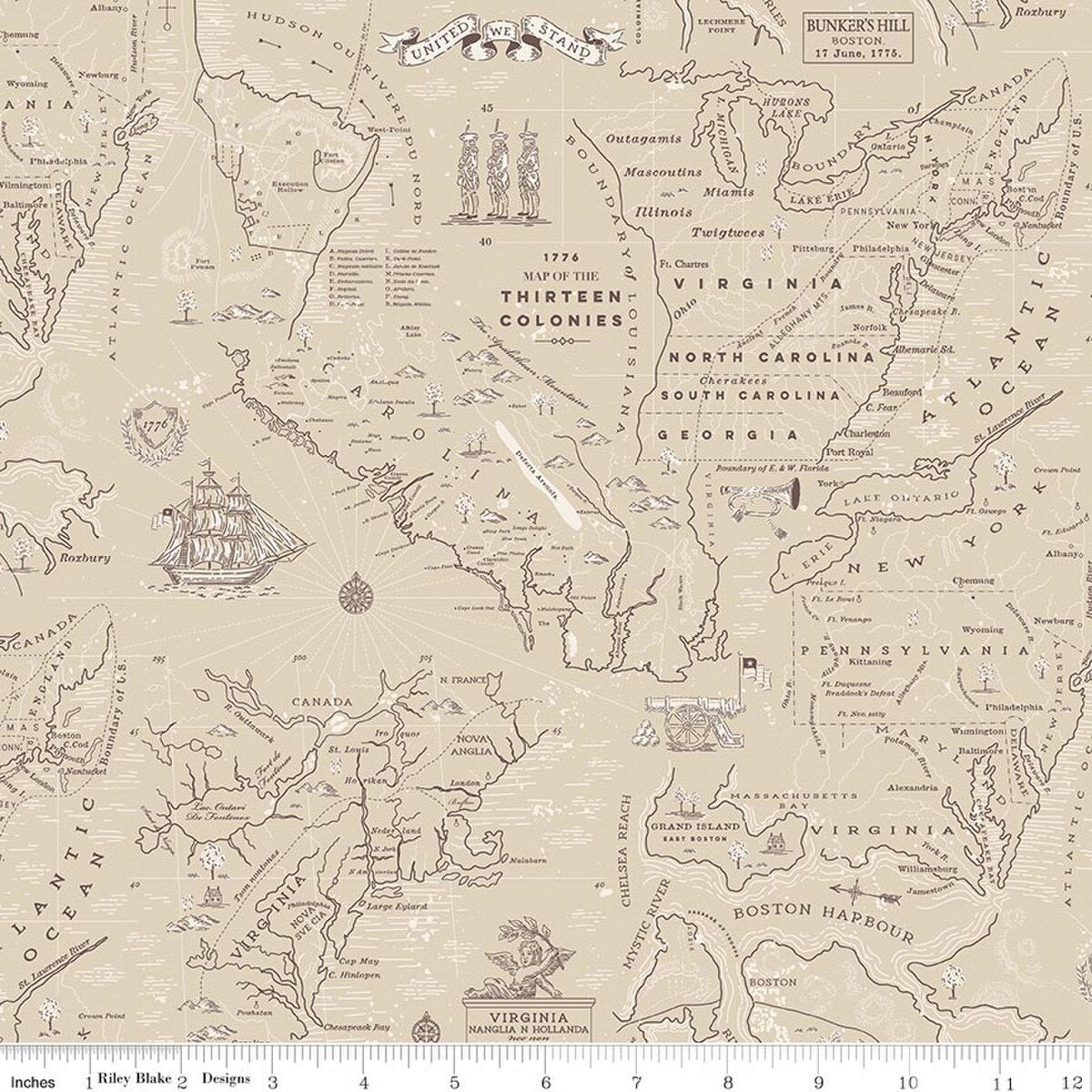 Independence - Colonial Map Beige - C17332-BEIGE