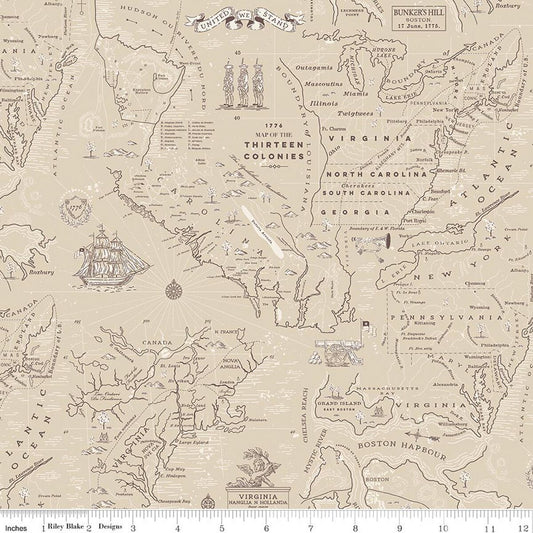 Independence - Colonial Map Beige - C17332-BEIGE
