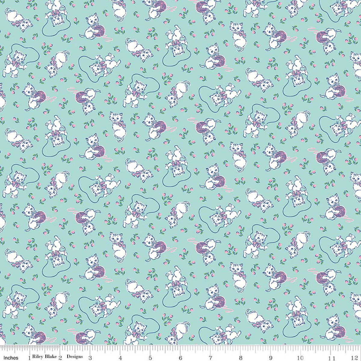 Traditional 30's - Kittens Blue - C18243-BLUE-RB
