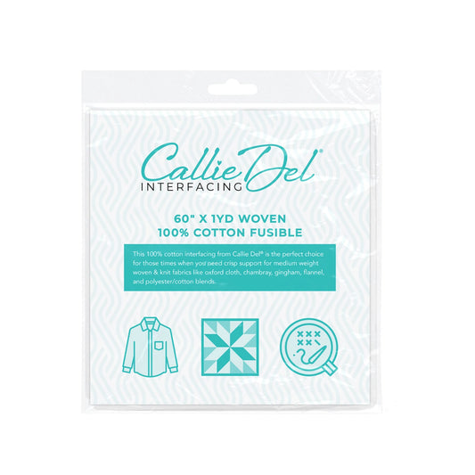 Callie Del Woven 100% Cotton Fusible Interfacing - 60" x 1 yd