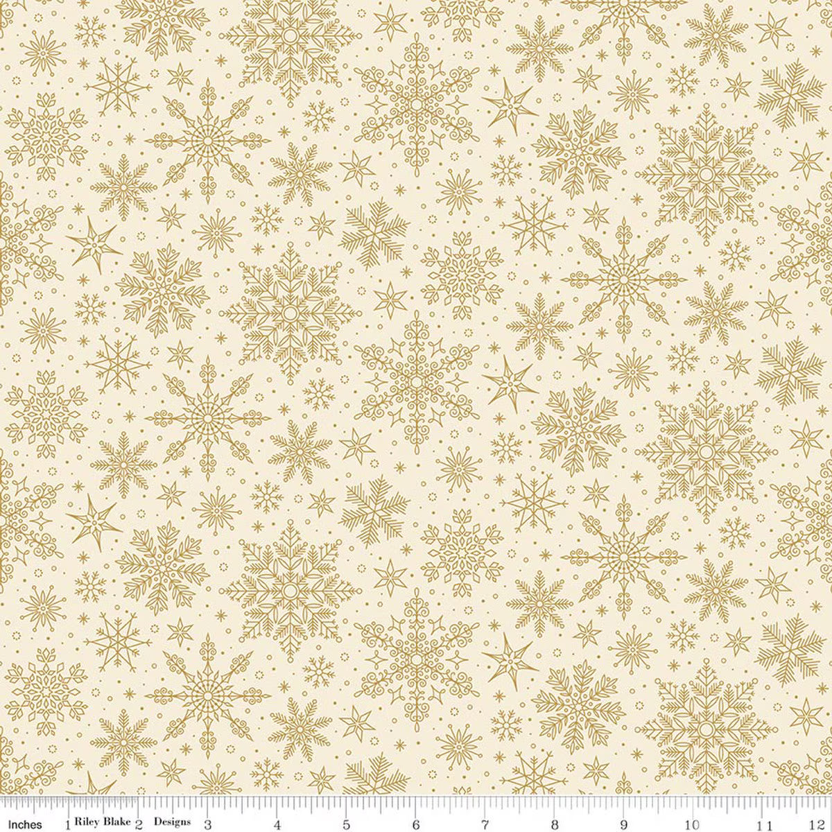 Poinsettias at Christmas - Christmas Snowflakes Cream Foil - CF17635-CREAM