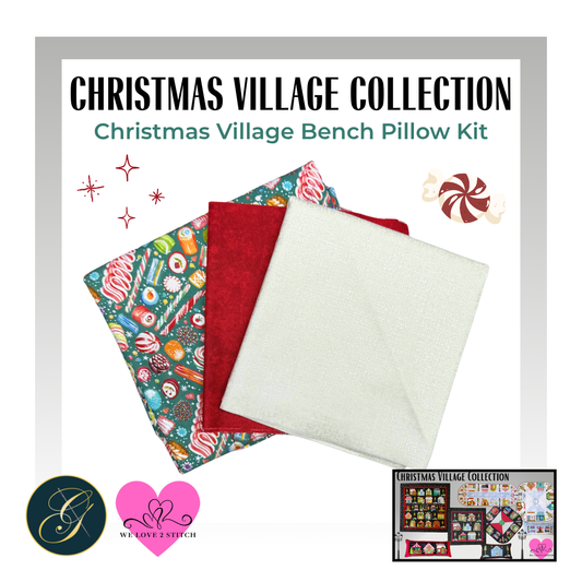 Christmas Village Bench Pillow Fabric Kit - Christmas Village Collection