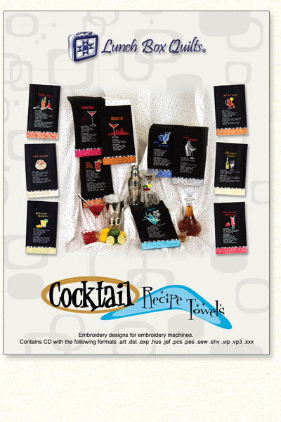 [PRE-ORDER] Cocktail Recipe Towels Embroidery Collection
