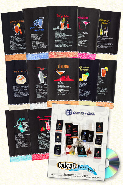 [PRE-ORDER] Cocktail Recipe Towels Embroidery Collection