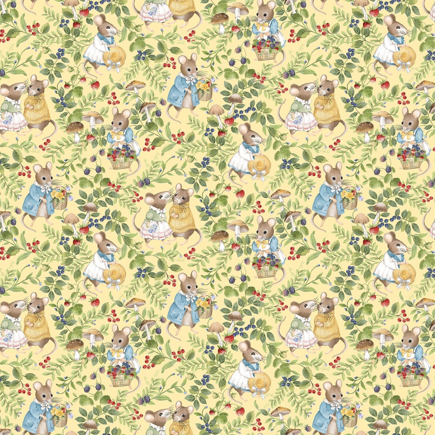 Scenic Mice - Yellow Multi - Country Mouse - DP29006-52