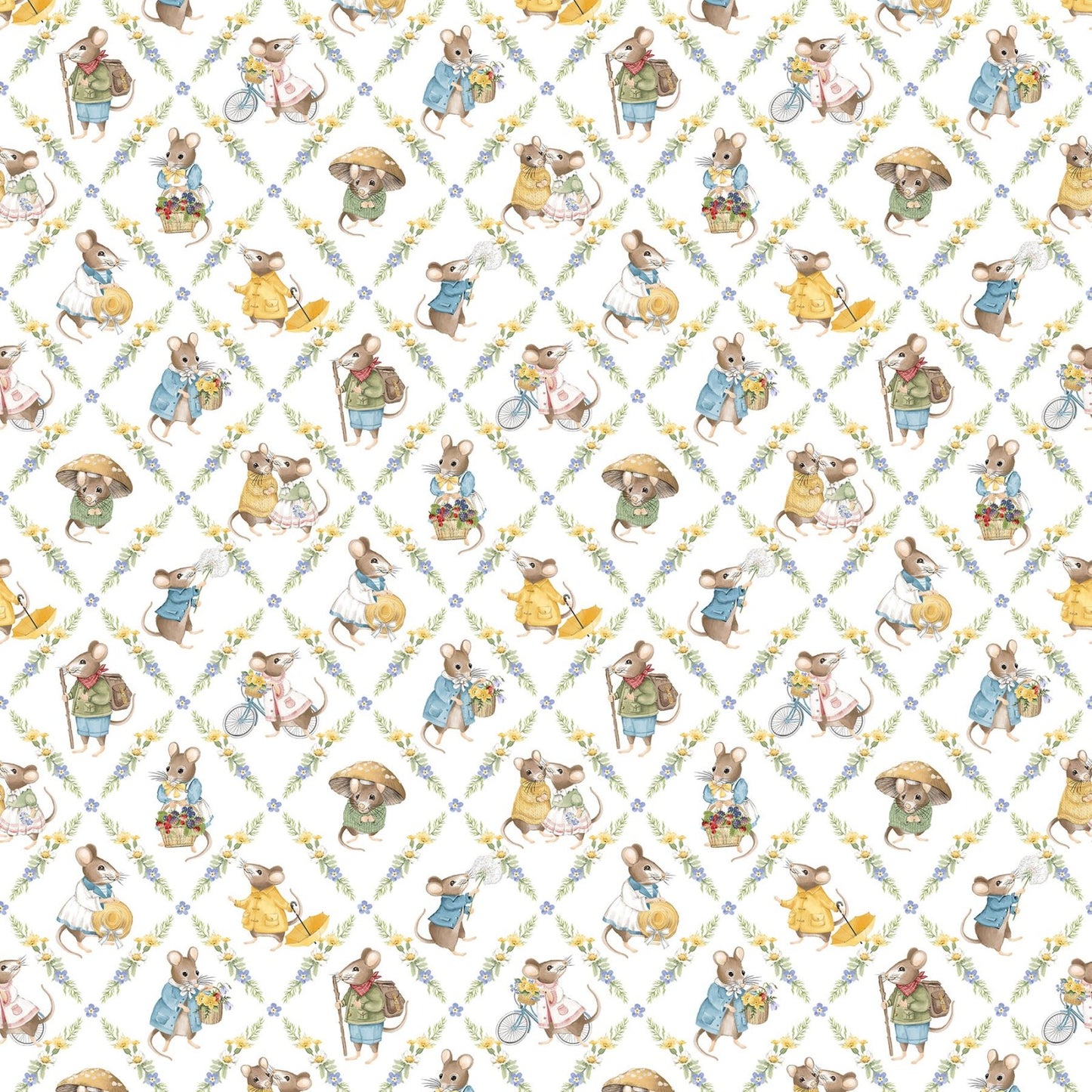 Diamond Grid - White Multi - Country Mouse - DP29008-10