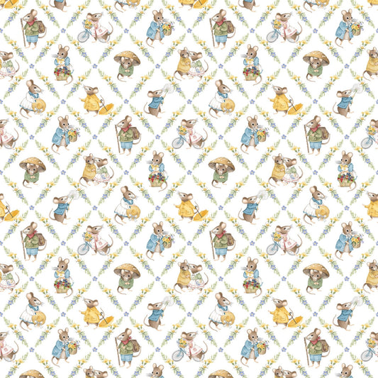 Diamond Grid - White Multi - Country Mouse - DP29008-10