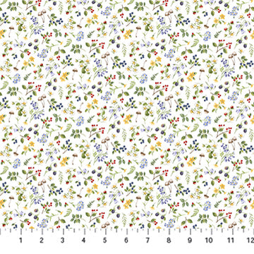 Small Floral Toss - White Multi - Country Mouse - DP29010-10