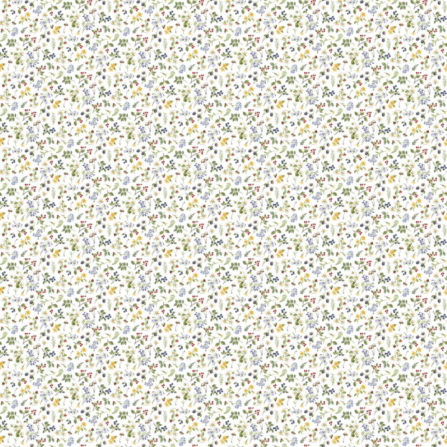 Small Floral Toss - White Multi - Country Mouse - DP29010-10