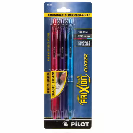 Frixion Clicker Pen Assortment Fine Point 0.7mm 3pk