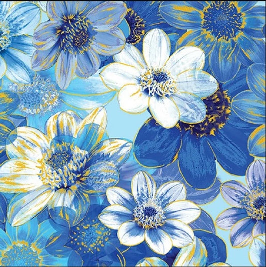 [SKINNY BOLT] Metallic Impressions - Garden Impressions Light Blue - 14061M-50
