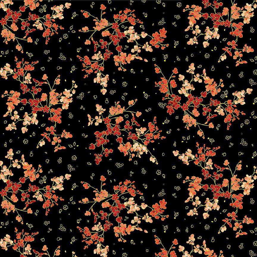 Imperial Bloom - Merallic Cherry Blossom - IMPERIAL-CM4378  BLACK
