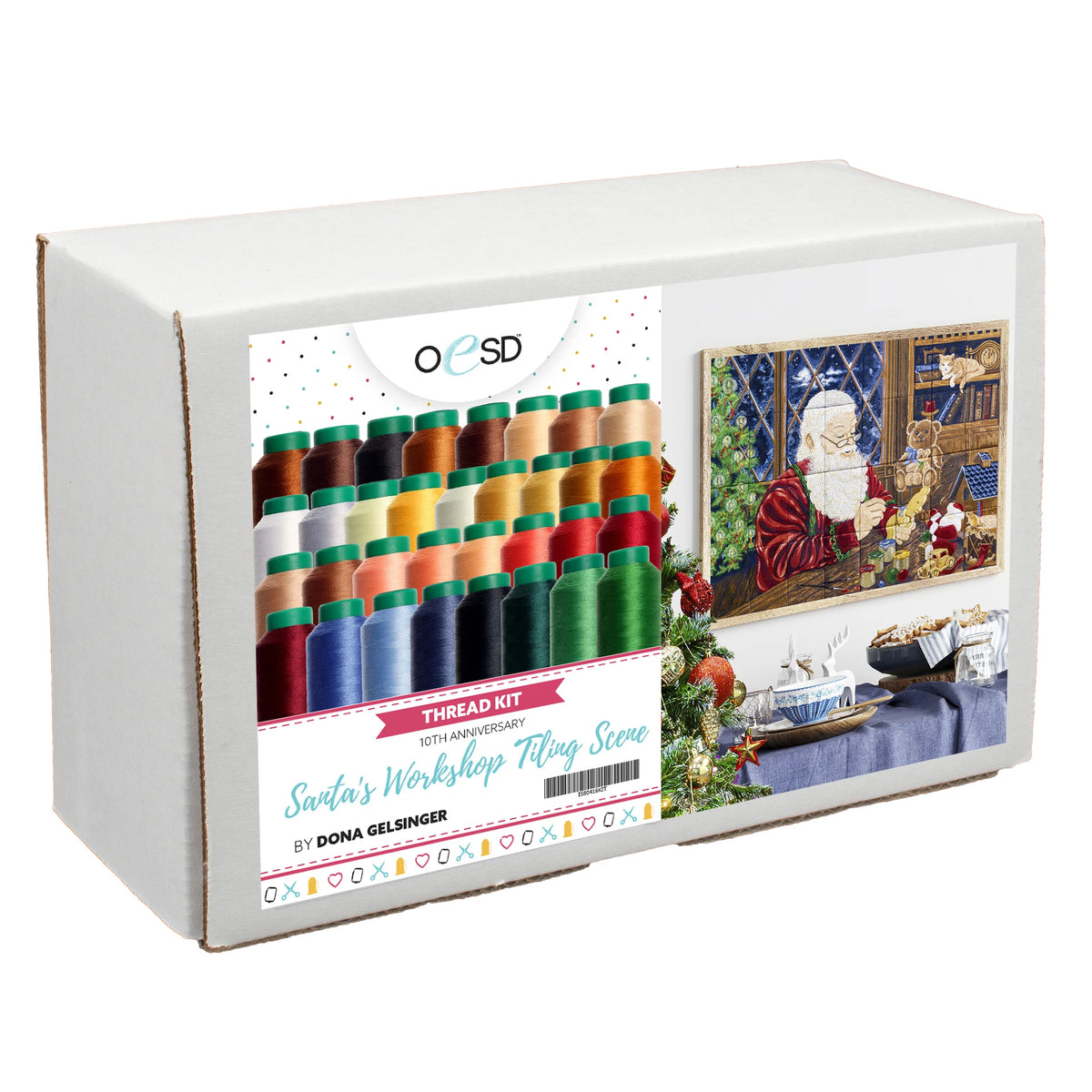 10th Anniversary Santa's Workshop Color Tiling Scene Thread Kit - IS80416KIT