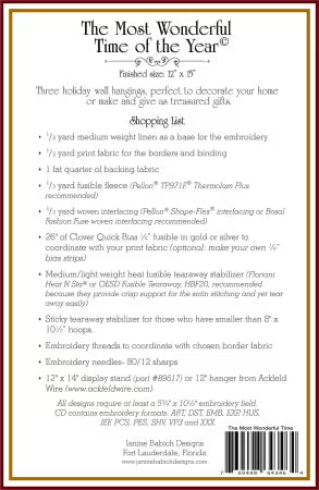 Most Wonderful Time of the Year - Machine Embroidery - Download Code