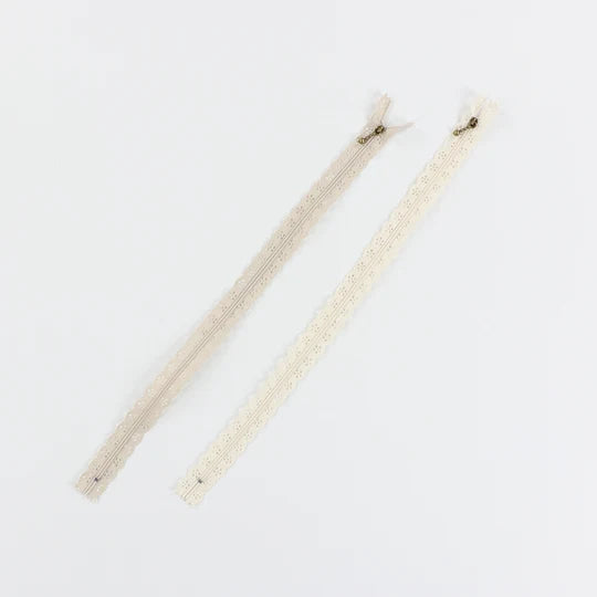 Cream and Pebble Lace Zippers 2 Pack