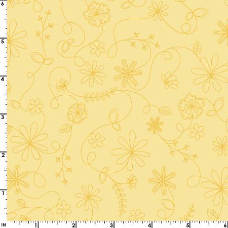 Vintage Flora - Swirl Floral Yellow - MAS10334-S