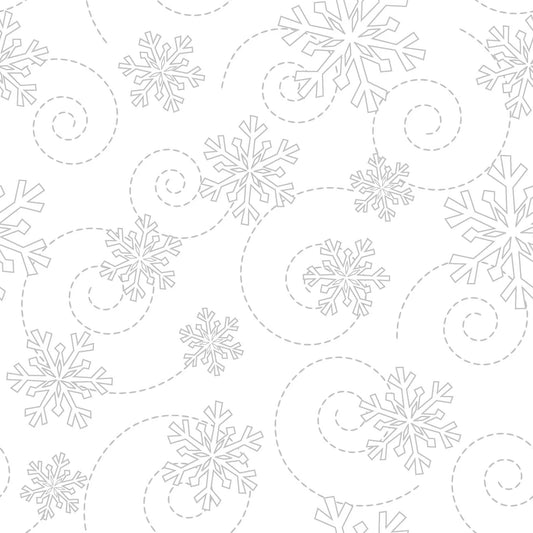 Kimberbell Basics - Snowflakes - White on White - MAS8240-WW