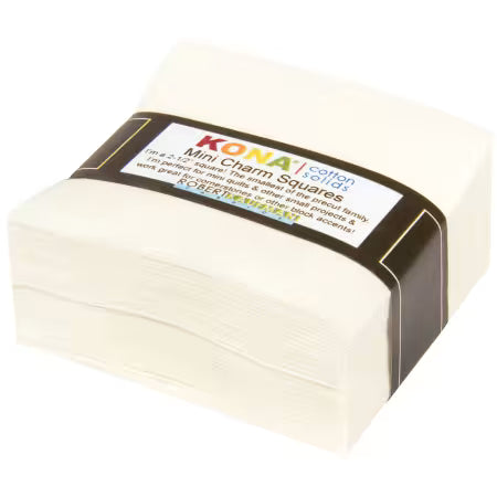 2.5in Mini Squares Kona Cotton - All Snow 84pcs
