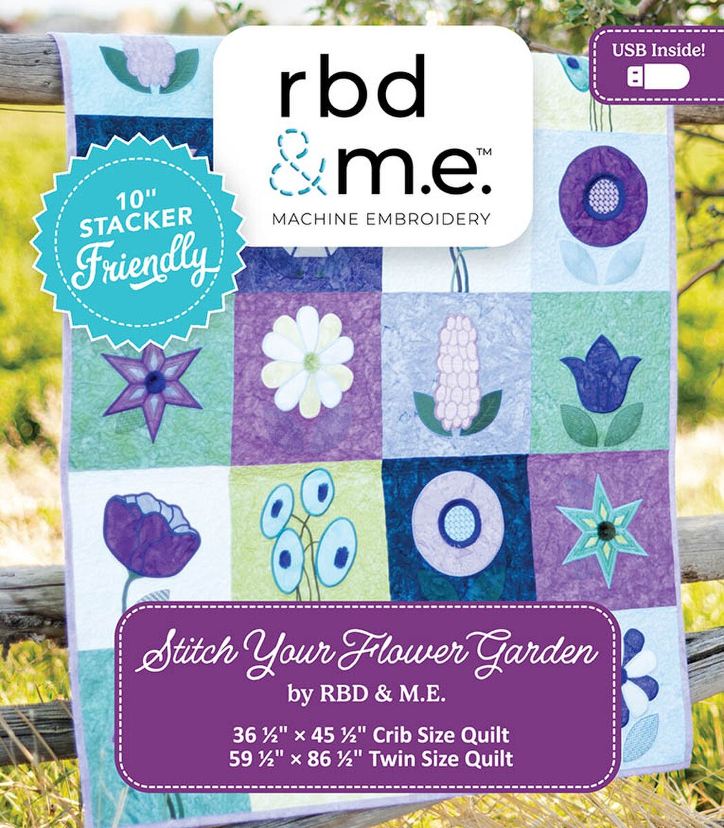 Stitch Your Flower Garden - Machine Embroidery - USB