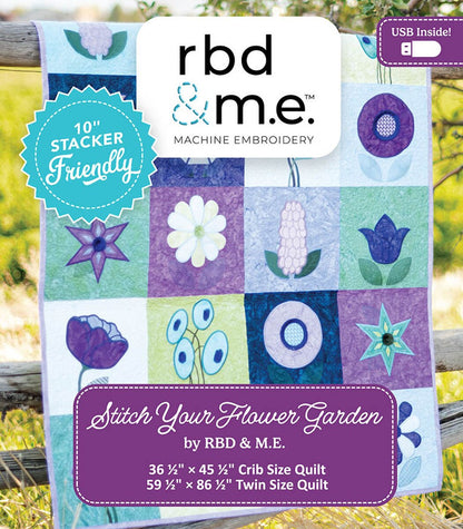 Stitch Your Flower Garden - Machine Embroidery - USB