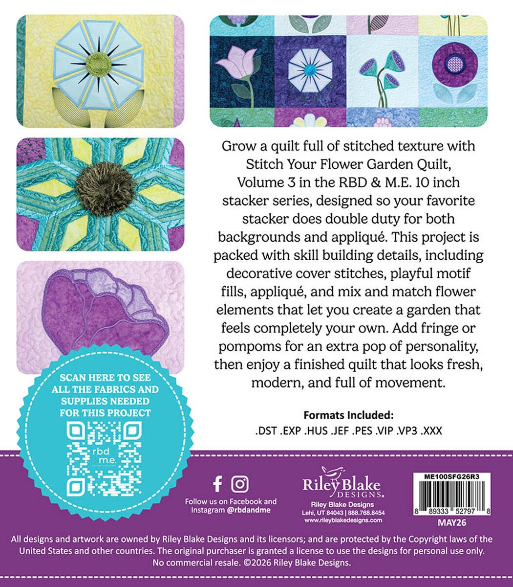 Stitch Your Flower Garden - Machine Embroidery - USB