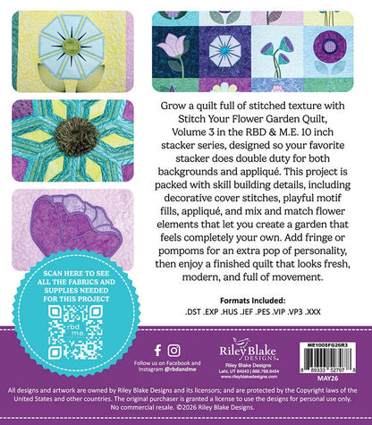 Stitch Your Flower Garden - Machine Embroidery - USB