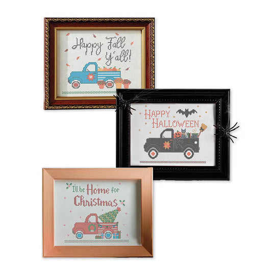 Vintage Holiday Trucks Volume 1 - Machine Embroidery - USB