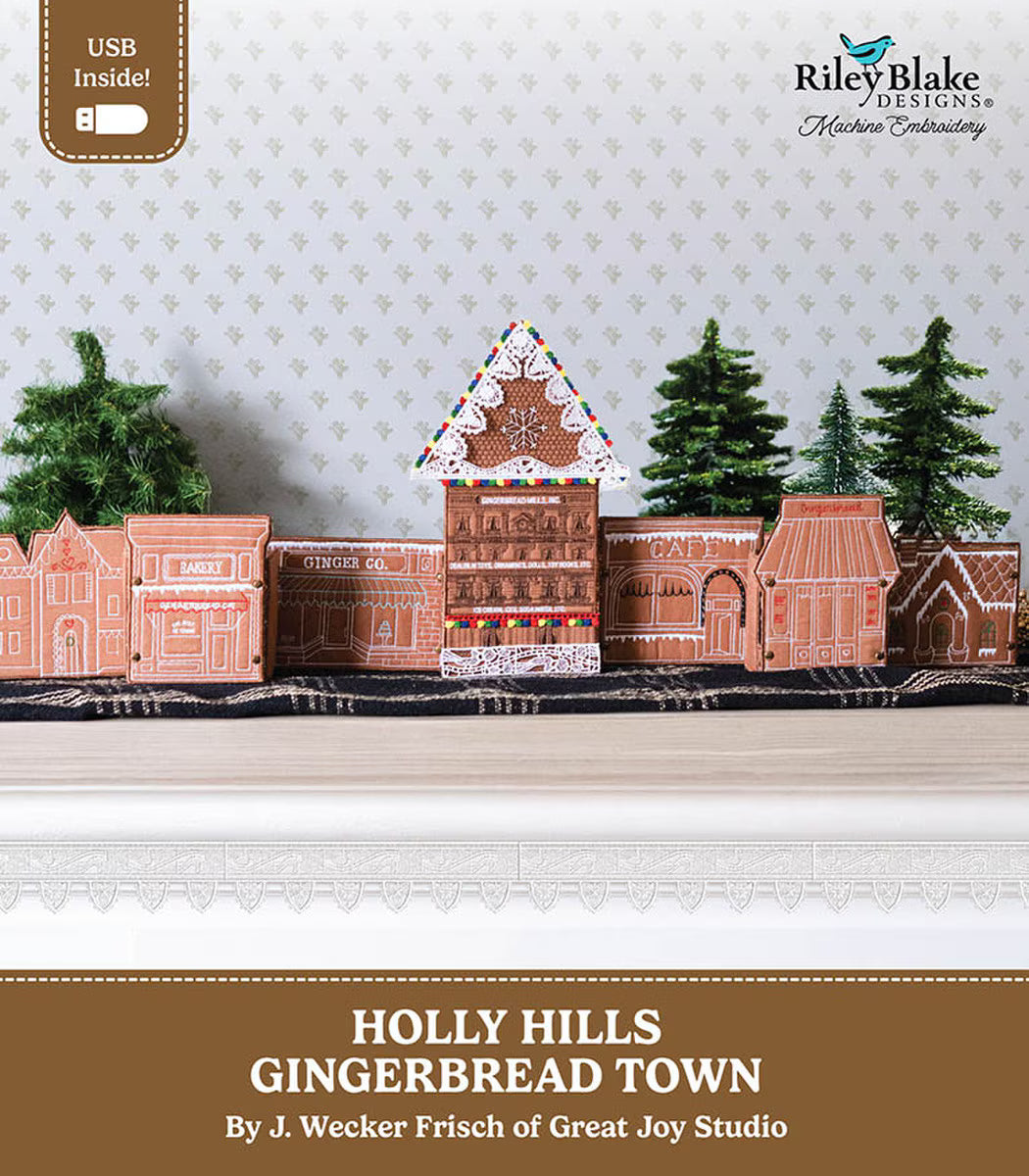 [Pre-Order] Holly Hills Gingerbread Town - Machine Embroidery - USB