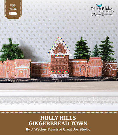 [Pre-Order] Holly Hills Gingerbread Town - Machine Embroidery - USB