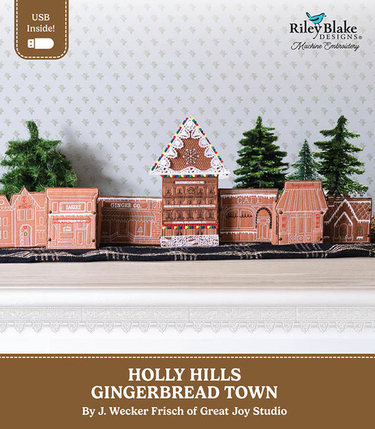 [Pre-Order] Holly Hills Gingerbread Town - Machine Embroidery - USB